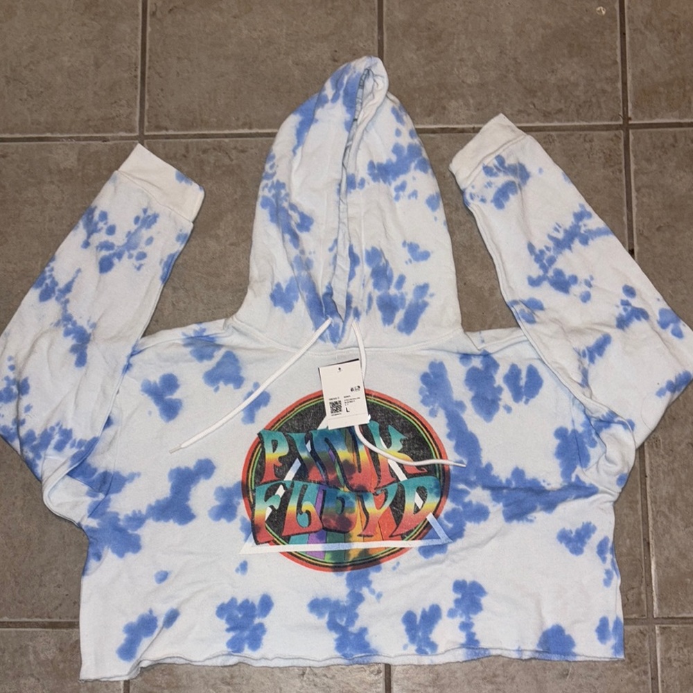 Forever 21 Blue and White Graphic Hoodie